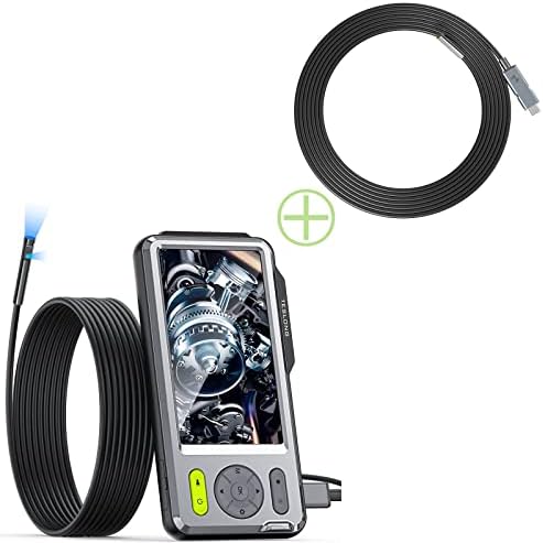 Teslong 5 '' hd lente dual endoscópio Borescope e lente única de 16,5 pés 5,5 mm/0,21 polegada sonda à prova d'água