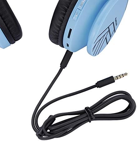 Fones de ouvido PowerLocus Bluetooth para crianças, fones de ouvido dobráveis ​​sem fio sobre ouvido, fone de ouvido com microfone, limite de volume de 85dB, fone de ouvido sem fio e com fio com micro sd, fm para celulares, tablets, PC