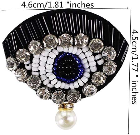 Olhos de lantejoulas feitas à mão Patch para costura de roupas em apliques de strass com miçangas para jaquetas jeans sacos sapatos