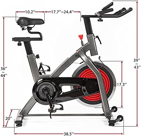 Bicicletas de bicicleta de treino, bicicleta de ciclismo interno de acionamento de cinto, guidão e assento ajustáveis ​​de 4 vias, monitoramento da taxa de pulso de monitor, para suporte de braço e perna e suporte de peso de 300 libras