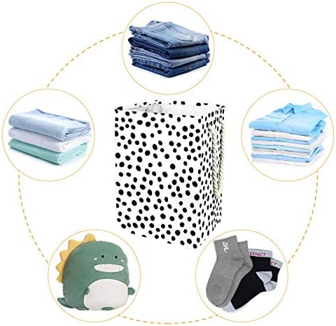 Cestas de lavanderia impermeabilizadas altas resistentes padrão preto branco preto padrão com pontos cesto para crianças adultos