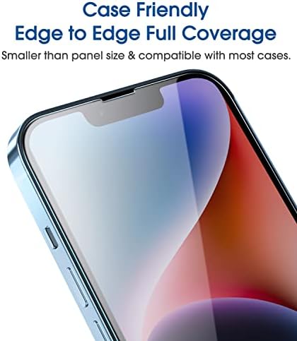 AMFILM ONETOUCH compatível com iPhone 14 6.1 /iPhone 13/iPhone 13 Pro 6.1 Protector de tela de vidro temperado Edge a borda Cobertura completa com fácil instalação