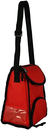 Ensign Peak Deluxe Saco de almoço isolado com alça ajustável, bolso com zíper e revestimento à prova de vazamentos, vermelho