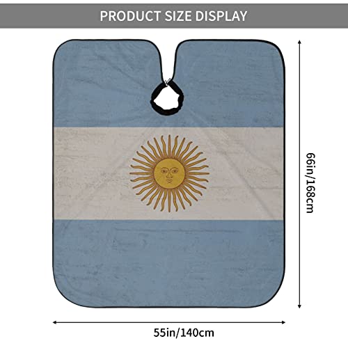 Retro Argentina Flag 3D Impressão Profissional Barbeiro Cabo Corte Cabelo Cabelo Capaste de cabelos Capinheiro de salão Cabero Avental 55 x 66