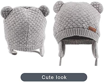 Xiaohawang chapéu de bebê fofo urso criança fone de ouvido quente quente para o outono inverno
