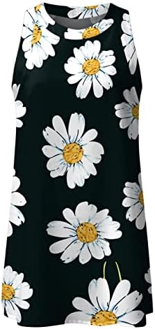 Vestidos longos para mulheres casuais, feminino de primavera/verão estampa de corte recortado vestido casual sem mangas