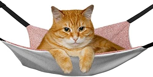 Cama de rede de gato de bling rosa, cama de estimação respirável ninho suspenso é adequado para uma rede de gatos de gato e um gato