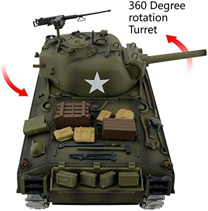 Edição Modificada TK6.0 1/16 2,4 GHz Controle remoto US M4A3 Sherman Tank Model