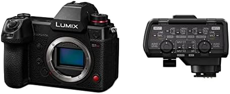 Panasonic Lumix S1H Câmera de vídeo digital sem espelho com 24,2 Sensor de quadro completo com adaptador de microfone de áudio XLR profissional com 2 XLR Terminais - DMW -XLR1, Black