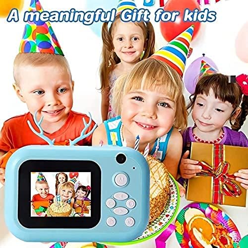 Câmera de impressão de impressão infantil Arcawa Câmera de impressão térmica Mini Lens Dual Lens Sports Photography Gift Toy, 1080p 2,4 polegadas Câmera de vídeo digital com filme em papel e cartão de 16 GB