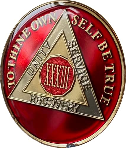 33 anos AA Medallion 1,5 Grande chip de sobriedade em mandarim metálica