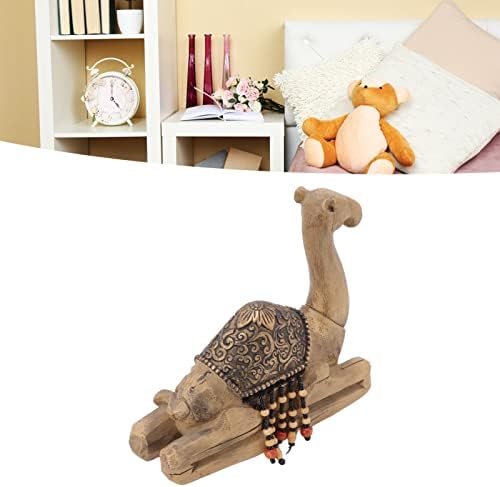 estatueta de camelo PLPLAAOO, ornamento de camelo de fundo plano resina durável, estátua de camelo, estilo retro requintado de lutar camelo decoração para decoração de escritório em casa decoração