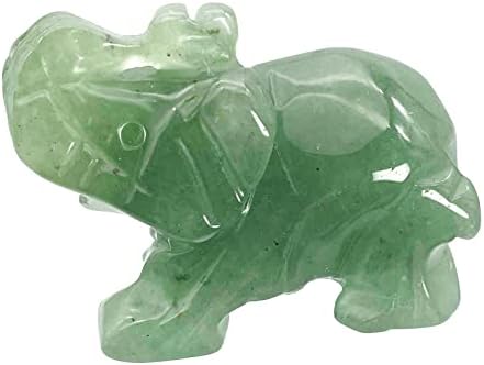 Fekuar Hand esculpido Kambaba Jasper Stone Elephant estátua, cura de carros de estatueta de cristal de cristal decoração colecionável 2 polegadas