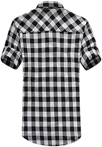 Camisas xadrez de manga curta masculinas Button Up Slim Fit Western Casual Tops Tops clássicos de búfalo check shirts de verão