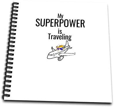 Texto 3drose dizendo que minha superpotência está viajando para a mulher em cima do avião - desenho de livros