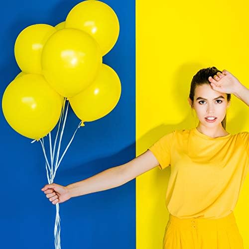 Pacote de 100, 12 polegadas de balões de festa amarela, balões a granel, balões para aniversários