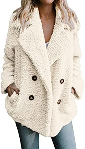 Casacos de inverno femininos de grande tamanho Sherpa jaqueta capa de pelúcia de pelúcia com bolsos casuais casuais