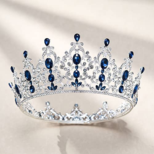 Sweetv Princesa Tiara Crown for Women Girls, concurso Tiara para noiva, acessórios para cabelos de noiva de cristal