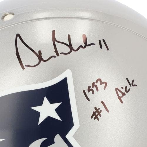 Drew Bledsoe New England Patriots autografou Riddell vsr4 capacete autêntico com inscrição 1993#1 - Capacetes Autografados da NFL