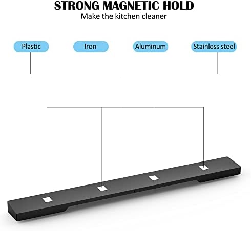 Bangie Magnetic Fove Top Shelf 30 polegadas | Prateleira da cozinha de silicone sobre o fogão | Não deslizamento sobre
