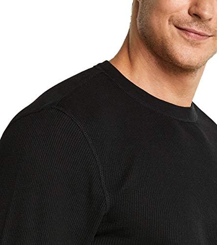CQR 1 ou 2 embalagem de manga longa masculina Tamas térmicas de roupas íntimas, camisa de tripulação de waffle no meio do meio, camisas térmicas do clima frio do inverno