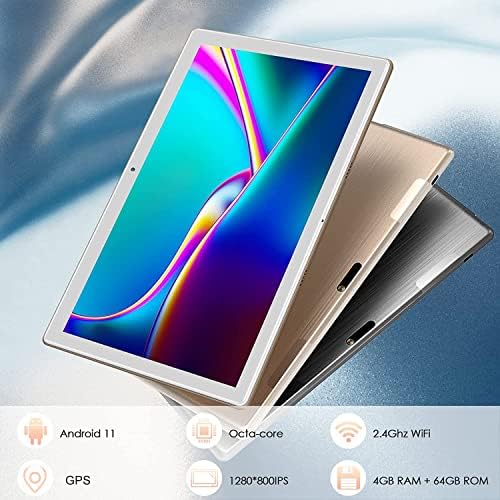 YOTOPT 10,1 polegadas de comprimidos octa-core, comprimido Android 11, 4 GB de RAM 64 GB de armazenamento 1 TB Expandível, tela 2,5d g+g IPS, câmera de 8MP, GPS, Bluetooth, Tablets Wi-Fi L20