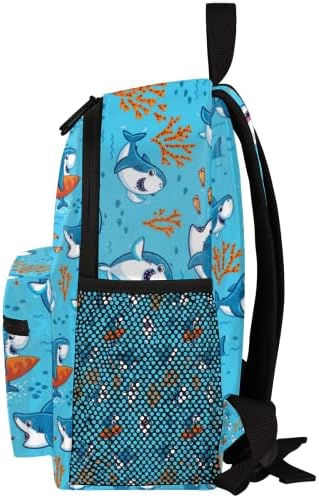 Mochila infantil de tubarão cfpolar para meninos, mochilas de criança azul de coral marinho do mar, mochilas de infância,