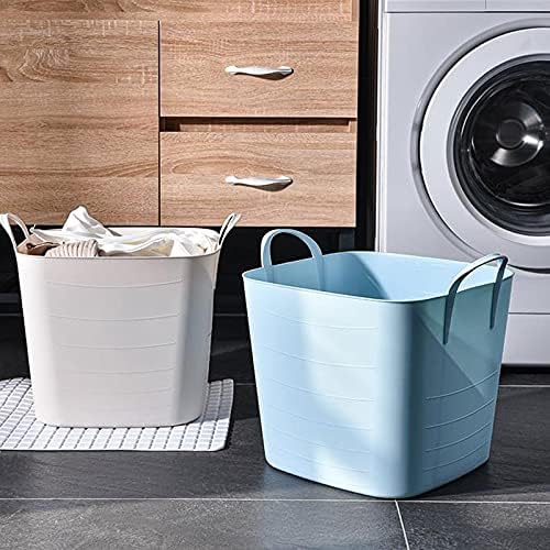Cesto de armazenamento Xiaosaku grande cestas de lavanderia cesto de lavanderia de plástico com alças cestas de armazenamento para banheiro do quarto e lavanderia de roupas sujas de roupas e meias cestas de lavanderia