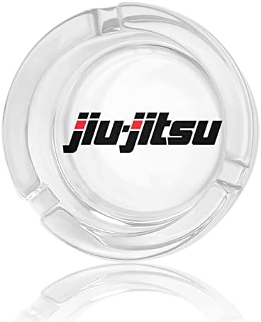 Jiu Jitsu Round Glass Ashtrays Holder for Cigarettes Caso Fons fumante bandeja de cinzas