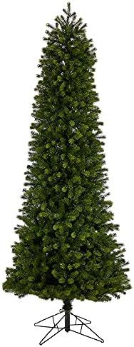 8,5 pés. Árvore de Natal Artificial de Spruce Spruce Spruce Slim Colorado com 900 luzes LED brancas quentes com tecnologia de conexão instantânea e 1664 galhos dobráveis