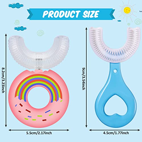 Honeydak 8 embalagens crianças em forma de dentes em forma de dentes com escova de silicone 360 ​​escova de dente