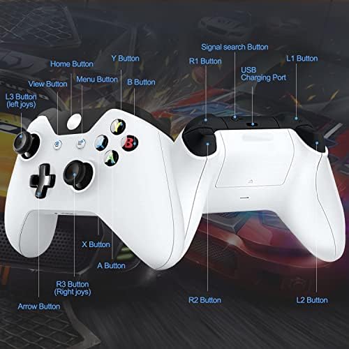 Para controlador Xbox, controlador sem fio para Xbox One, Xbox Series X & S, Xbox One X & S, Window PC, Xbox PC Game Controller com fone de ouvido de 3,5 mm-White