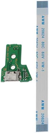 Placa de chave de gamepad do yousike, 1pcs USB Charging Port Socket Board JDS-055 para controlador PS4, 1pcs de 12 pinos Cabo