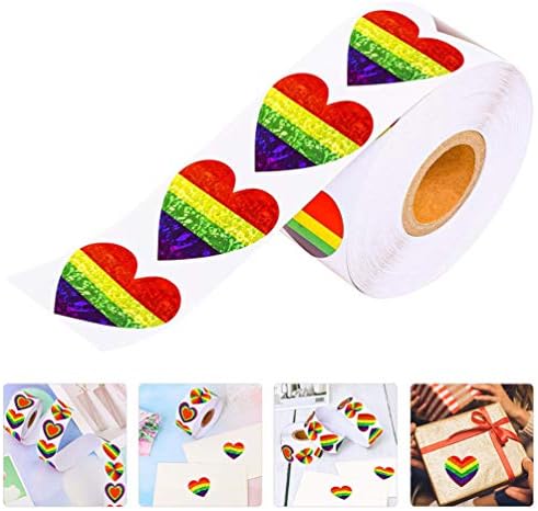 Adesivos de livro de sucata de valiclud 1 adesivo de roll love arco -íris adesivo de cor de coração em forma de coração