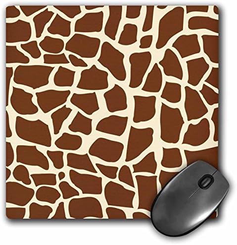 3drose LLC 8 x 8 x 0,25 polegadas Mouse pad, girafa Padrão de estampa de animais gráficos de girafa, marrom e amarelo, safari africano,
