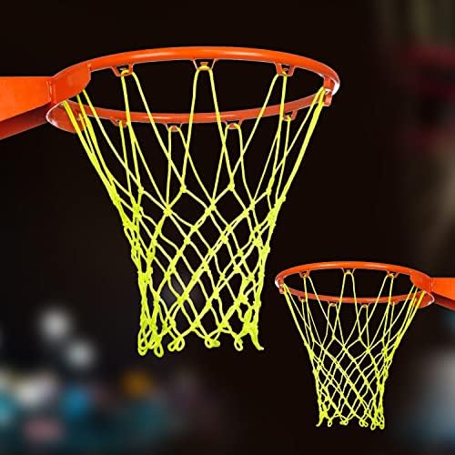 Rede de basquete GLOW, Substituição da rede de basquete para serviço pesado 12 loop Nightlight Basketball Net Luminous Basketball Hoop Net para externo interior