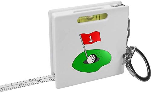 Azeeda 'Golf Ball & Hole' Fita de fita de chaveiro/ferramenta de nível de espírito