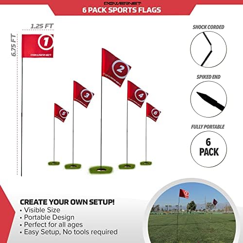 PowerNet 12 x 6 pés Objetivo de futebol | Pacote de bandeiras esportivas