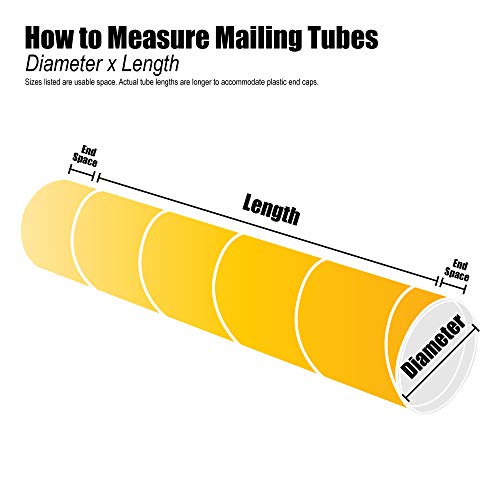 Tubos de correspondência de suprimentos de pacote superior com tampas, 3 x 36, amarelo