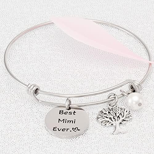 Pulseira de Presentes de Kivosliviz Mimi para mulheres Melhor Mimi Ever Bangle Jóia Ornamento Presente para Mimi Charm Bracelets Mimi Bracelete