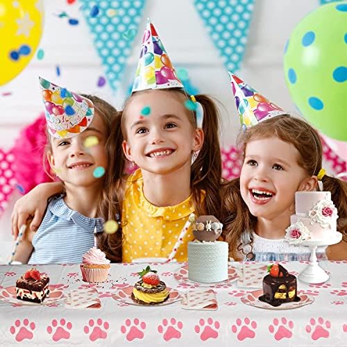 Decorações de aniversário para cães, suprimentos de festa de filhotes, 20 pratos e 20 guardana