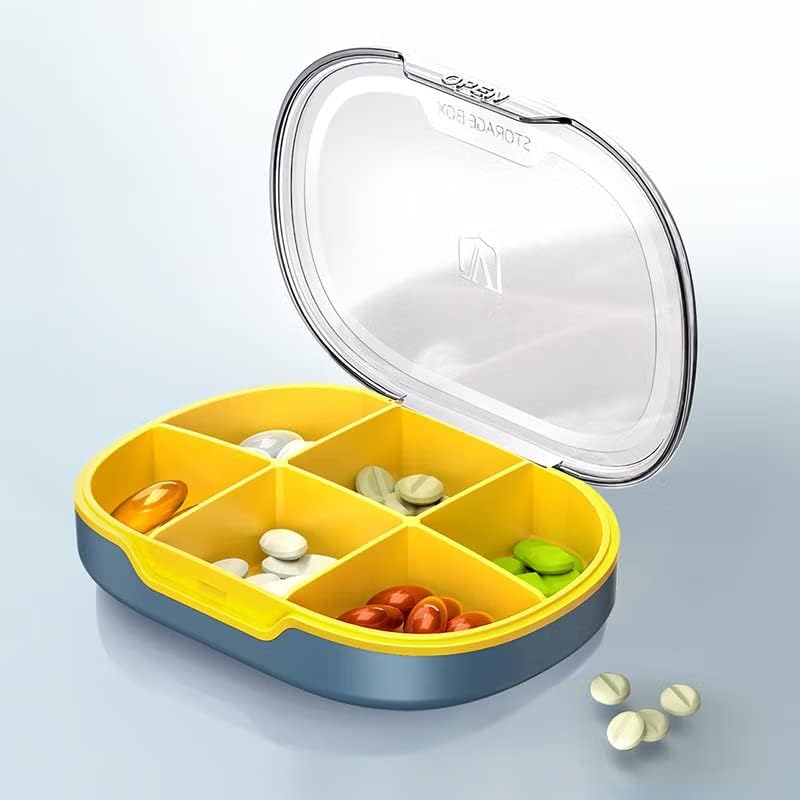 Organizador diário de pílula diária Gosen, 4 compartimentos portáteis de comprimidos, para pílulas/vitamina/óleo de peixe/suplementos