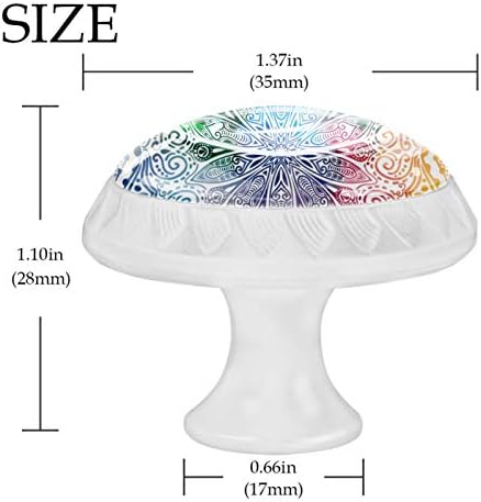 Idealiy Flower Mandala Textura aquarela e botões de porta do gabinete Splash Handles Pulls Plupboard Planeles Guardrobe 4pcs