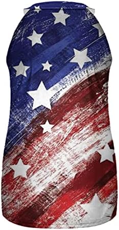 Tanques de bandeira americana de zainafacai tampas de bandeira americana 4 de julho de julho sem mangas Tees de colete solto estrelas listras blusas de camiseta patriótica