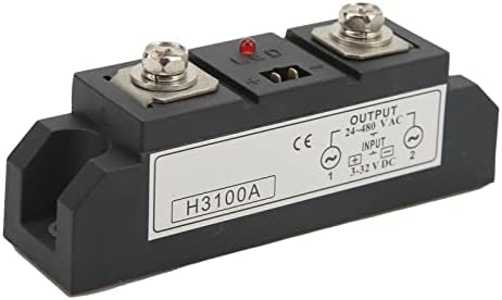 FTVogue 100A Relé de Estado Sólido Industrial H3100A Módulo SSR Relé, DC3 - 32V ENTRADA AC24 -480V SAÍDA, Relé