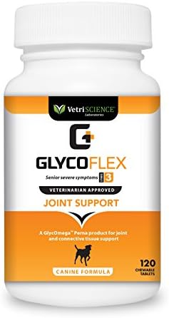 Glycoflex 3 Suporte de quadril e articulação para cães, 120 comprimidos mastigáveis, 2 pacote