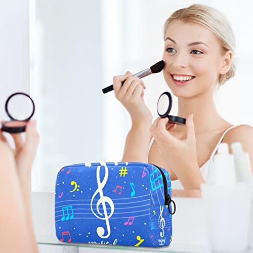 Bolsa de maquiagem tbouobt bolsa de bolsa cosmética bolsa bolsa com zíper, notas cartoon artísticas musicais