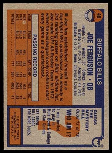 1976 Topps 48 Joe Ferguson Buffalo Bills NM Bills Arkansas