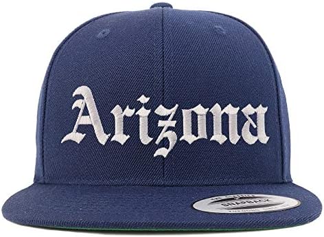 Trendy Apparel Shop Arizona State Velho English Inglês Bordado Flatbill Snapback