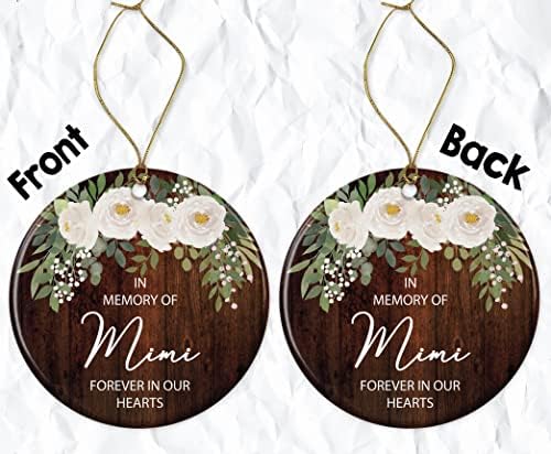 OwingsDesignsPerfect em memória do Mimi Forever Our Hearts Ornament - Angel Loving Memorial Christmas Gift for Loss Remembrance Ceramic Impresso em ambos os lados, branco